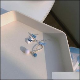 Dangle kroonluchter oorbellen sieraden yaologe voor vrouwen blauwe asymmetrische drop plastic 2021 trend cadeau fashion party brincos groothandel levering