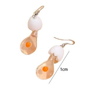 Boucles d'oreilles en lustre en peluche coréenne Créative lampe d'oeuf cassé Femme Femme Charme Y bijoux Bijoux exquis All-Match Lady Girlfrien Dhpyx