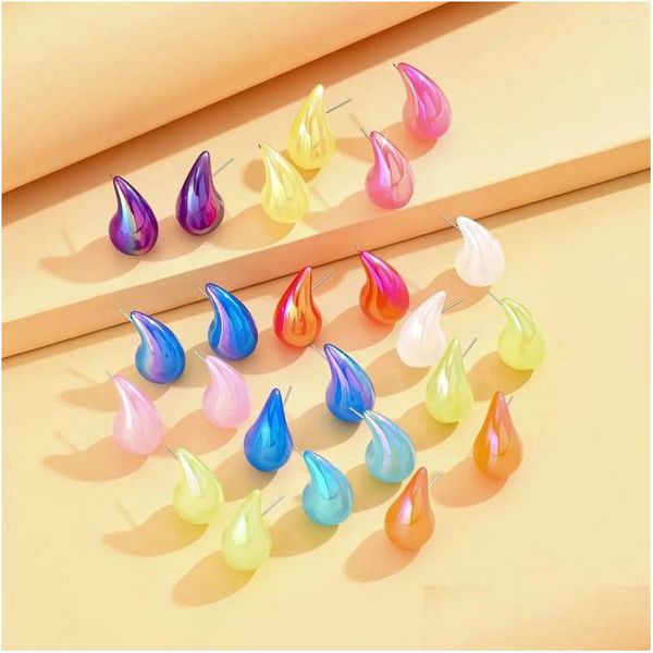 Boucles d'oreilles en lustre en peluche coréen irisée couleurs éblouissantes