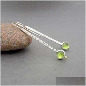 Dangle Chandelier Boucles d'oreilles rondes péridot cristal extra long crochet hypoallergénique en métal pour femmes et filles livraison directe bijoux Ot4Kj