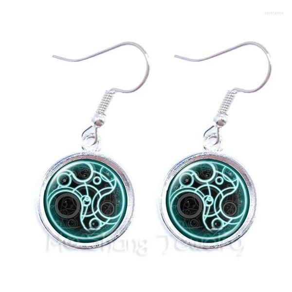 Dangle Chandelier Boucles d'oreilles Teen Wolf Pattern Logo Dôme en verre pour les femmes Talisman et traitement des blessures Fit Relin Croyance Souvenir Drop Otpjd