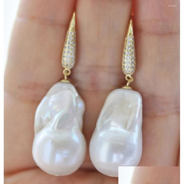 Boucles d'oreilles lustre pendantes Z9992 goutte naturelle-baroque Keshi Reborn perle boucle d'oreille Cz livraison directe bijoux Dhdvc