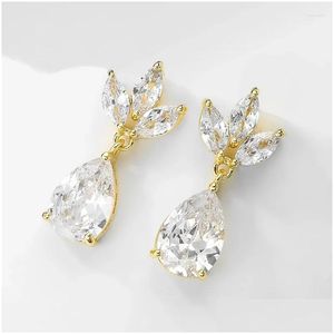 Boucles d'oreilles en lustre en peluche zakol de luxe à feuilles de feuille de feuille de gouttes pour femmes magnifiques couleurs sier bijoux bijoux otkj2