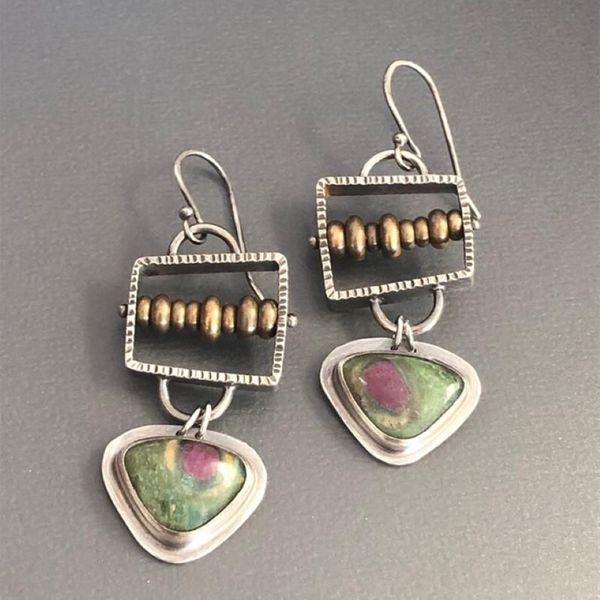 Boucles d'oreilles de perles carrées irrégulières de lustre