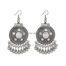 Bengelen kroonluchter etnische dames Indiase oorbellen klassieke sier kleurklokken kwast ronde retro bloem drop boho jhumka sieraden levering dhl13