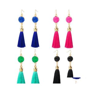 Dangle Lustre Européenne Et Américaine De La Mode Gland Boucles D'oreilles Pour Les Femmes Vintage Ethnique Goutte Boho Drusy Partie Eardrop Accessoires Dhivf