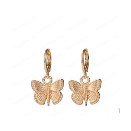 Dangle Lustre Mode Bohème Punk Boucles D'oreilles Bijoux Or Sier Couleur Papillon Forme Stud Cadeau Pour Femmes Fille Drop Livraison Dhuzr