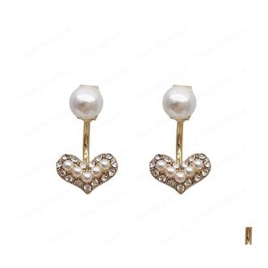 Dangle Lustre Mode Coeur Boucles D'oreilles Pour Les Femmes Mignon Style Coréen Accessoires De Mariage Bijoux De Mariée Livraison En Gros Dhr3P