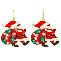 Bengelen kroonluchter mode sieraden kerst oorbellen voor vrouwen santa tree letters drop levering dhnxu