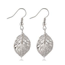 Dangle Lustre Mode Bijoux Boucles D'oreilles Creux Double Face Feuilles Pour Femmes Dames De Mariage Goutte Boucle D'oreille Livraison Ots7T