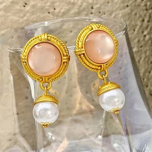 Boucles d'oreilles pendantes pour femmes, lustre, mode rétro, pierre métallique, perles, personnalité, nouveaux bijoux, 2022