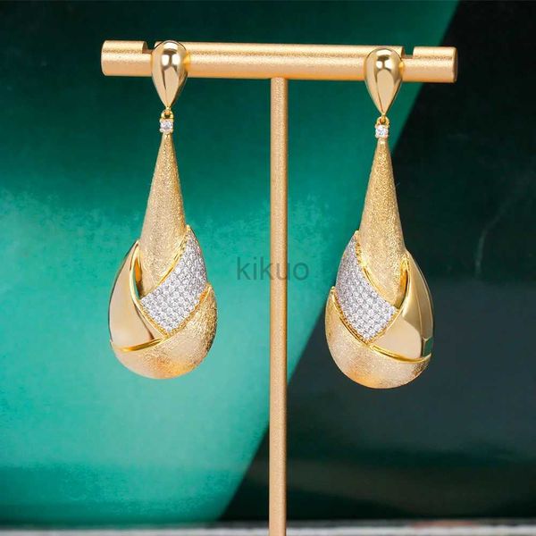 Dangle Chandelier Mode Forme Goutte Plaqué Or Boucles D'oreilles Dames Grands Pendentifs Dubaï Bijoux Indiens Accessoires De Mariée Cadeaux D'anniversaire De Mariage 24316