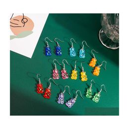 Bengelen kroonluchter mode eenvoudige schattige colorf acryl dierenbeer bengelen oorbellen voor meisjes vrouwen kinderen verjaardag cadeau mooie jood dhcsj