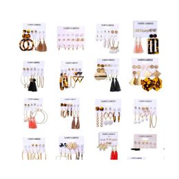 Dangle Chandelier Fashion Tassel Drop Earrings Set para mujeres niñas 35 estilos Bohemian Pearl Hoop Earring Charm Jewelry Accessories Dhhao