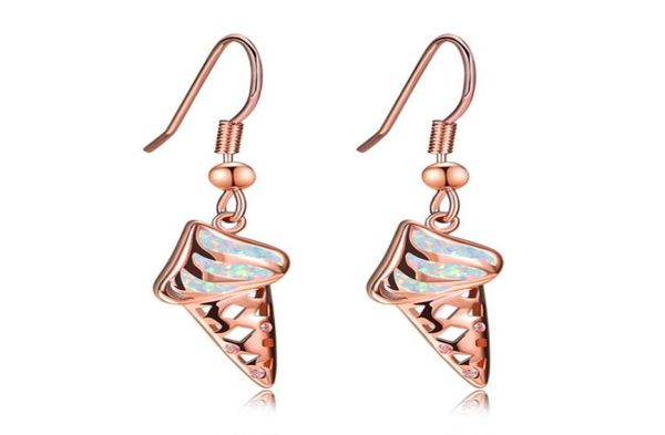 Boucles d'oreilles en verrouillage de lustre en lustre bleu blanc Opale Rose Gold Silver Color Vintage Cream Long Wedding For Womendangle Chandel9897615