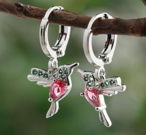 Pendientes de pájaros de colibrí voladores para mujeres Flying Hummingbird para mujeres Silver Gold Hoop elegante Pendiendo Joyas de compromiso de compromiso 6948275