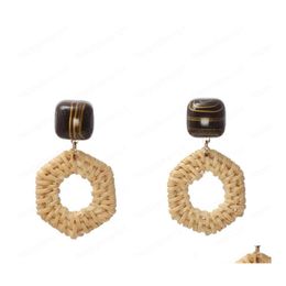 Bengelen kroonluchter geometrische st -stijlen stud oorbel bruin hars mode statement European Gift Sieraden Creative Drop Delivery Earri Dh8cg