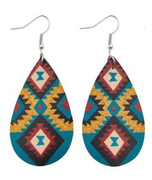 Chandelier en zigzag géométrique Chandelier UV PU Le cuir en cuir en cuir aztec Boucles d'oreilles pour femmes bijoux ethniques Bijoux G1566203