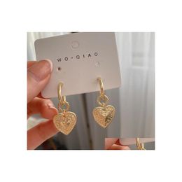 Bengelen kroonluchter gouden hart drop -oorbellen voor vrouwen zink legering oorrang trend mode festival cadeau feest sieraden brincos levering otfbx