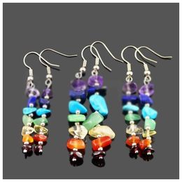 Dangle Lustre Travail Manuel 7 Reiki Chakra Guérison Nce Energy Boucles D'oreilles Colorf Cristal Naturel Pour Les Femmes Stretch Yoga Drop Delivery J Dhxog