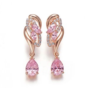 Candelier Dangle Hanreshe Drop Pendientes Calidad Cúcica Cúcica Color Rose Color Pink Pending Fashion Jewelry Party Fiest Gift 230808