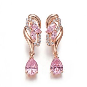 Candelier Dangle Hanreshe Drop Pendientes Calidad Cúcica Cúcica Color Rose Color Pink Pending Fashion Jewelry Party Fiest Gift 230808