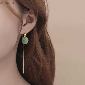 Bengelen kroonluchter hetian jade oordraad overdracht veiligheid veiligheid Chinese stijl oorbellen vrouwelijke zomertemperatuur oude stijl online xw