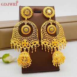 Dangle Chandelier indien grande goutte pendentif boucles d'oreilles Dubai couleur or suspendus longues boucles d'oreilles français africain femmes filles cadeaux de fête bijoux de mariage 24316