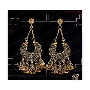 Dangle Chandelier Indian Gypsy Boho Vintage étnica borla colgante cuelga los pendientes de gota para las mujeres joyería del banquete de boda femenina Acce Dhwgr