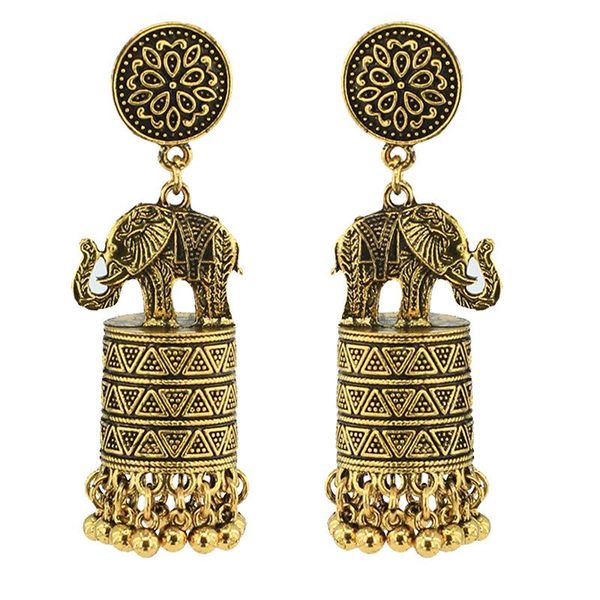 Dangle Lustre Ins Or Perles À La Main Tribal Geo Népal Thaïlande Éléphant Piercing Vintage Boucles D'oreilles Mode Coréenne Partie Bijoux Earrin