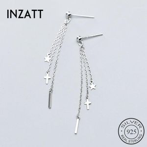 Bengelen kroonluchter inzareale 925 sterling zilveren ketting kwastje geometrie drop oorbellen voor mode dames feest fijne sieraden accessoires cadeau1