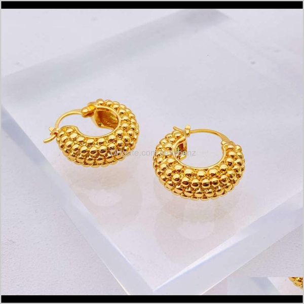 Dangle Lustre Bijoux Drop Delivery 2021 Bague Femmes Diamant Motif Simple Vent Frais En Laiton Galvanoplastie Or 18K Boucles D'oreilles Produits I