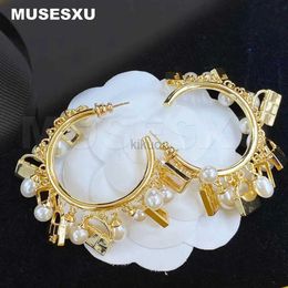 Dangle lustre bijoux sacs à main lettres perles et autres pendentifs multi-éléments boucles d'oreilles pour femmes cadeau de fête 24316