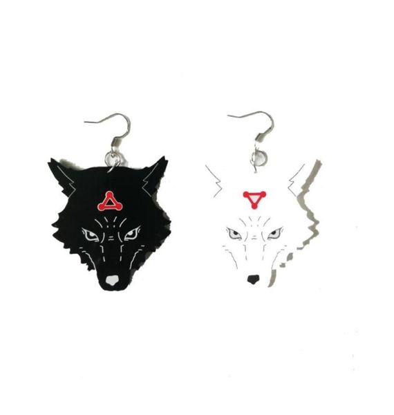 Lustre pendant Jujutsu Kaisen, boucles d'oreilles Cosplay Anime, noir et blanc, chiens divins Megumi Fushiguro4831594