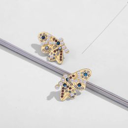 Bengelen kroonluchter Korea Fashion Pearl Insect Bees oorbellen Trendy Rhinestone Statement Butterfly Drop for Women Wedding Sieraden 2022