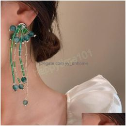 Dangle Lustre Mode coréenne Simplicité Perles d'or Boucles d'oreilles pendantes pour femmes Usure quotidienne Exquis Design personnalisé Cadeau Dro Dhfxm