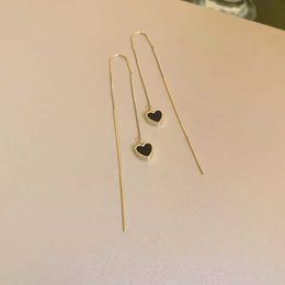 Bengelen kroonluchter Koreaanse minimalistische geometrische geometrische liefde hart oorlijn oorhaak mode temperament lange kwastoor oorbellen
