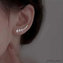 Chandelier en peluche de lustre coréen brillant zircon étoile de fleurs boucles d'oreilles pour les femmes