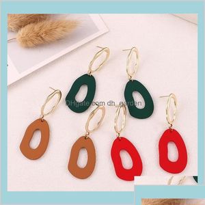 Dangle Lustre Coréen Stud Pour Femmes Fille Mode Personnalité Irregar Géométrique Femme Acrylique Rouge Vert Marron Boucle D'oreille Kt20J Drop Dhxwd