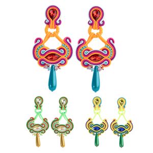 Dangle Chandelier KPacTa Vintage Soutache Handmade Sales boucles d'oreilles pour femmes Dangle Charms Accessoires Bohemian Soutache Fashion Jewelry 230718