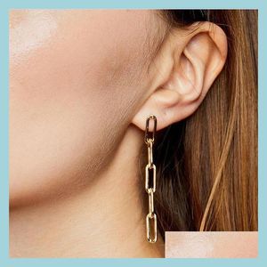 Cuelgue los pendientes de gota de cadena de eslabones de araña para mujer Punk Girl Crush Gold Sier Color Tassel Dangle Earring Joyería de moda Regalos De Dhb8R