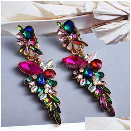 Boucles d'oreilles en cristal Colorf Chandelier Long Chandelier