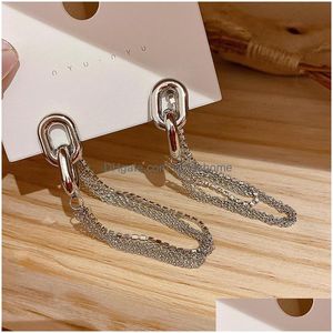 Dangle lustre long paragraphe gland chaîne boucles d'oreilles pour femmes mode bijoux fête dames balancent boucle d'oreille accessoires goutte deliv Dh0Uu