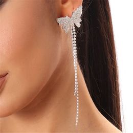 Chandelier de luxe Luxury Butfre brillant Boucles d'oreilles Longs Boucles d'oreilles Exast Fashion Ultra Flash Crystal Moucles d'oreilles