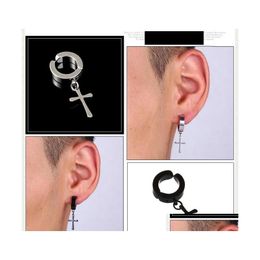 Dangle Lustre Hommes S Punk Hypoallergénique No Piercing Boucles D'oreilles Pour Les Femmes Croix Étoile Pistolet Gecko Tour Clip Sur L'oreille Bijoux De Mode Otmpg