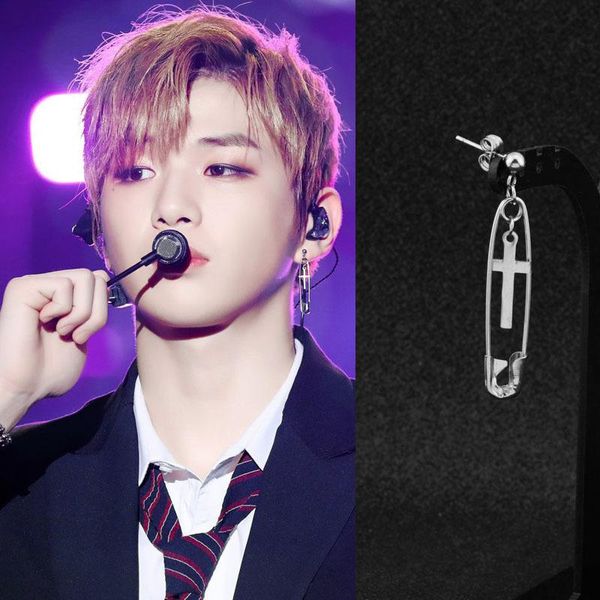 Dangle Lustre Hommes Punk Boucles D'oreilles Corée Garçons En Acier Inoxydable Croix Broche Pendentif Boucle D'oreille Guy Femmes Rock Hip Hop Grunge Unisexe Oreille Cl