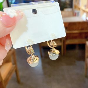 Boucles d'oreilles pendantes pour femmes, lustre Micro pavé brillant, boule d'opale en Zircon, Style coréen, nouveaux bijoux délicats