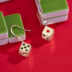 Balancent Lustre Minar Conception Unique Lucky Dice Boucles D'oreilles Pour Les Femmes Or Couleur Alliage Carré Géométrique Déclaration Bijoux GiftDangle Da