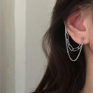 Boucles d'oreilles pendantes en métal, lustre, chaîne de bijoux moderne, Style Hip Hop, 1 pièce, longue boucle d'oreille à Clip pour cadeaux de célébration, 2022