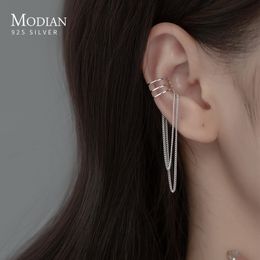 Dangle Lustre Modian 100% 925 Sterling Argent Luxe Gland Boucles D'oreilles Pour Les Femmes Exquis Clip Os Mode Fête Filles Bijoux 221208